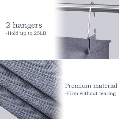 KEETDY 2-Shelf Small Hanging Closet Organizers and Storage with 2 Large Shoe Pockets Hanging Shelves Organizer for